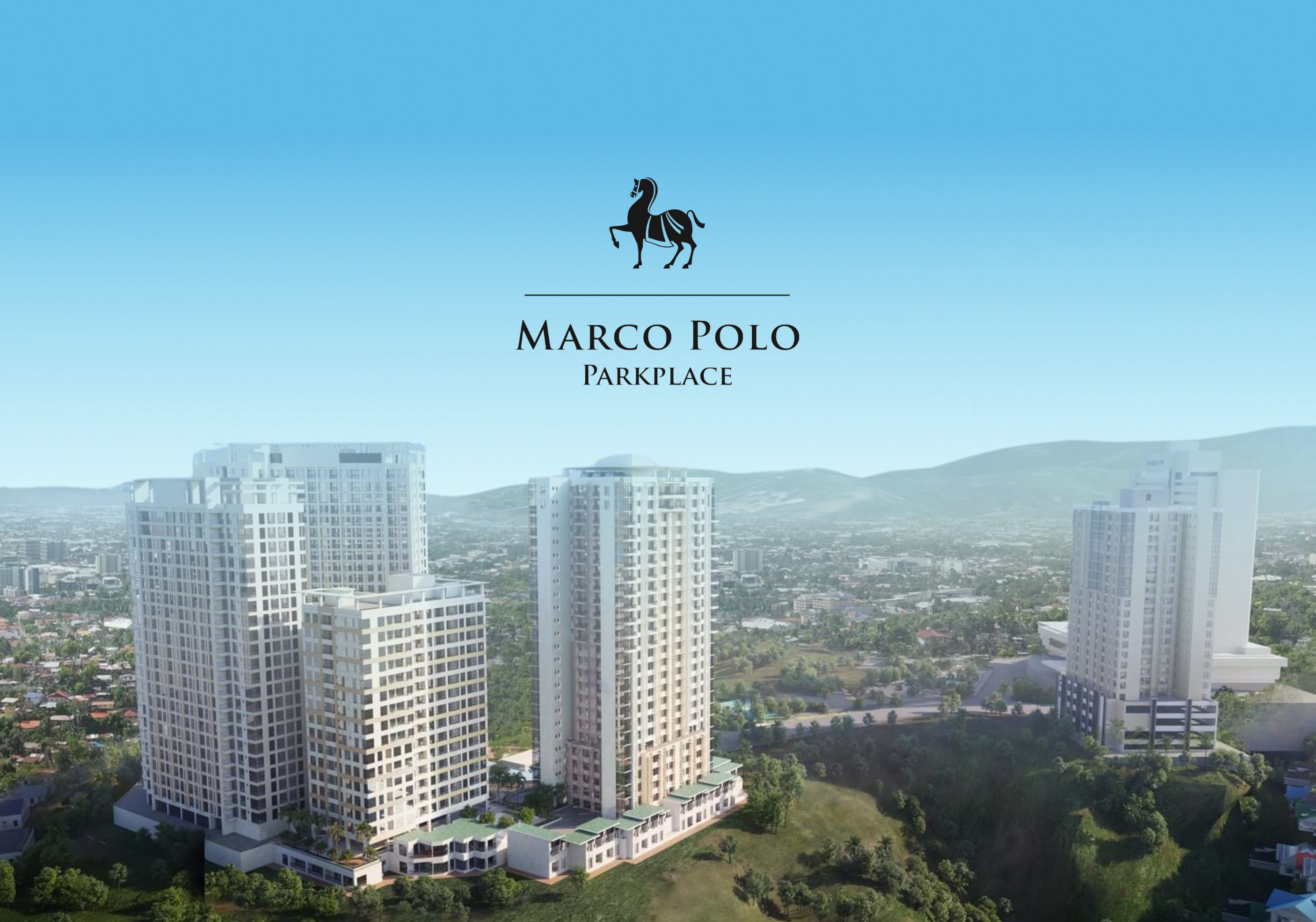 Marco Polo Parkplace aerial view of 5 towers